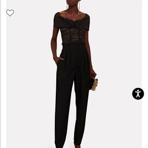 SELF-PORTRAIT Diamante Fishnet Off--Shoulder Top